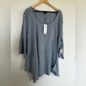 For Cynthia Gray Ribbed Oversized Tunic